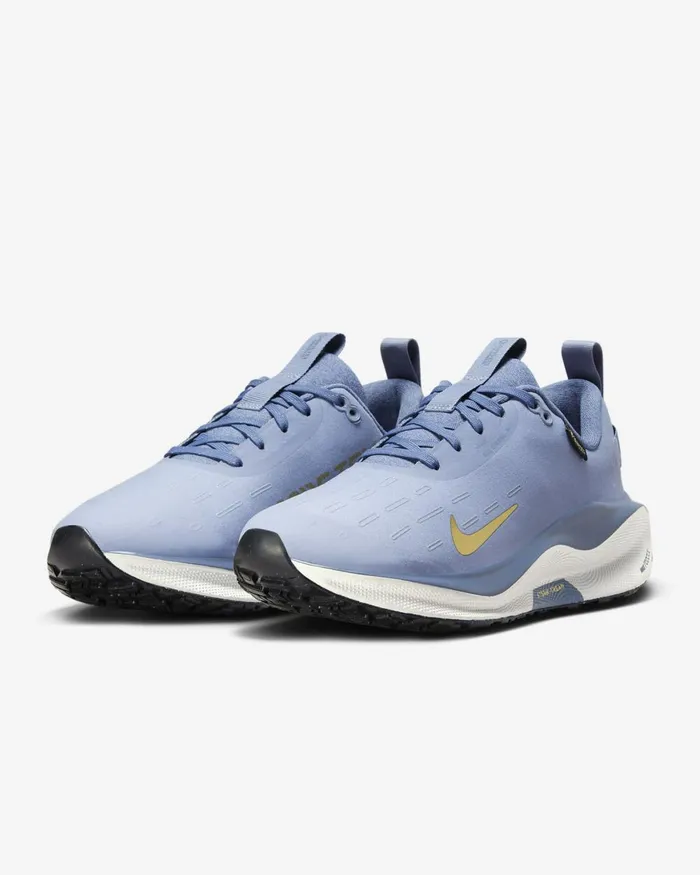 Women Nike All Shoes InfinityRN 4 GORETEX Ashen Slatediffused Blueplatinum Tintmetallic Gold