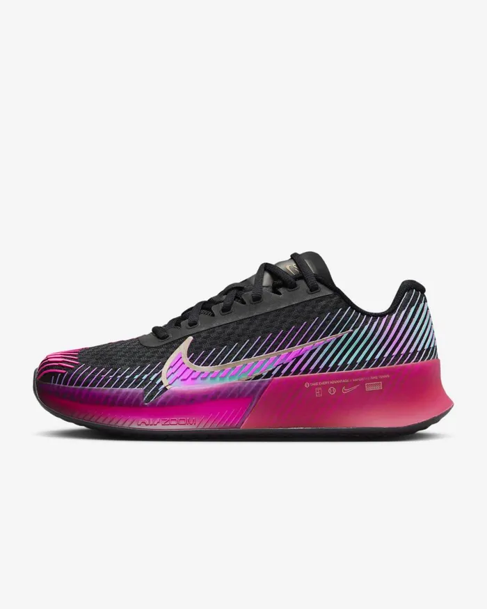 Women Nike All Shoes NikeCourt Air Zoom Vapor 11 Premium Blackfireberryfierce Pinkmulticolour
