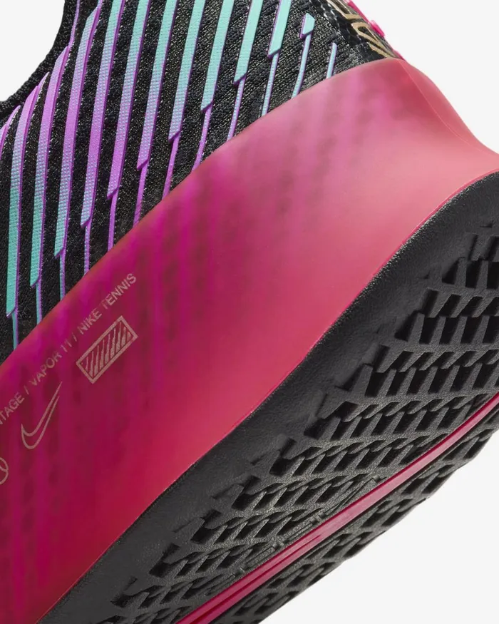 Women Nike All Shoes NikeCourt Air Zoom Vapor 11 Premium Blackfireberryfierce Pinkmulticolour