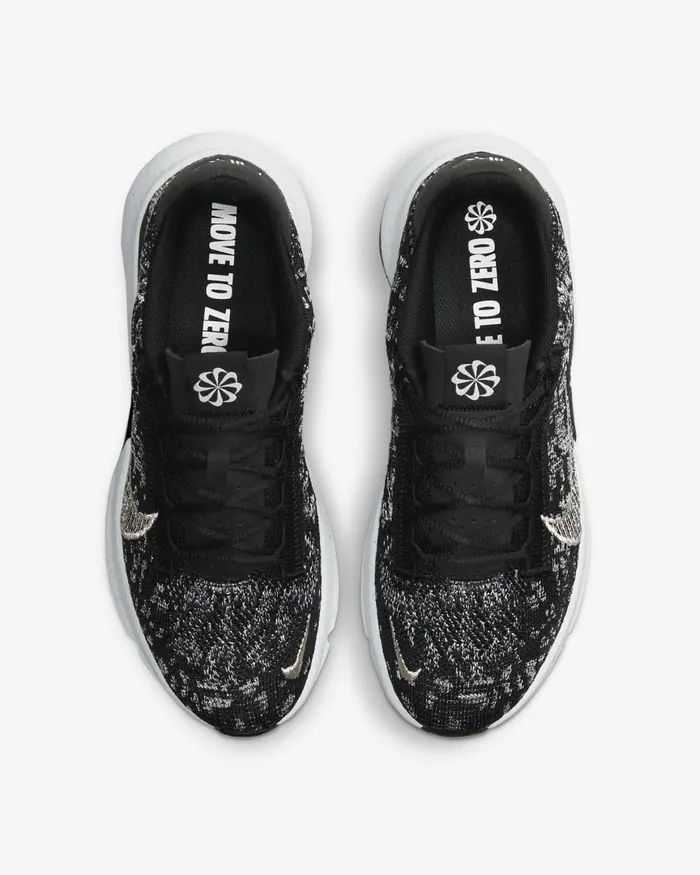 Women Nike All Shoes SuperRep Go 3 Flyknit Next Nature Blackwhitemetallic Silver
