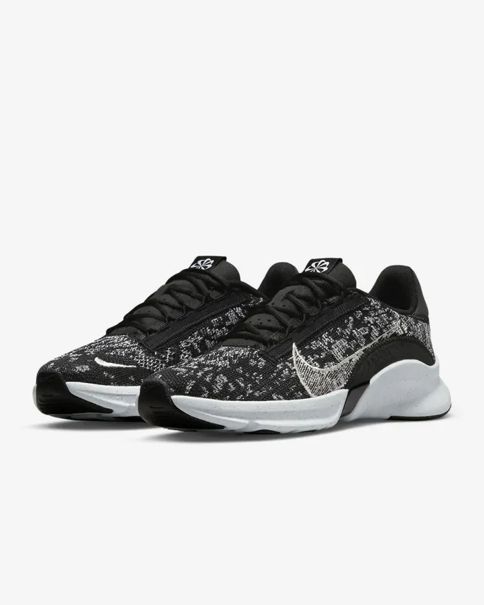 Women Nike All Shoes SuperRep Go 3 Flyknit Next Nature Blackwhitemetallic Silver