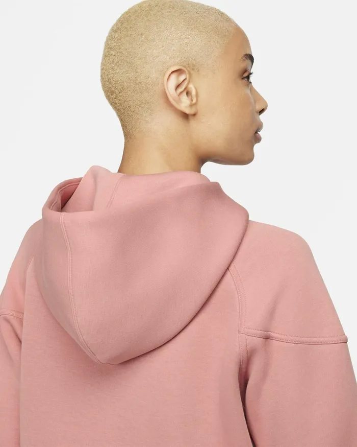 Women Nike Hoodies And Sweatshirts Sportswear Tech Fleece Windrunner Red Stardustblack