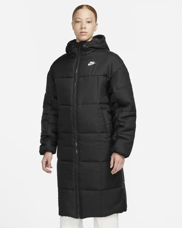 Women Nike Jackets Sportswear Classic Puffer Blackwhite