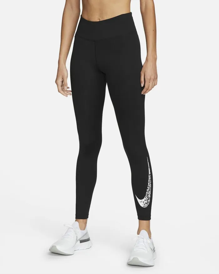 Women Nike Leggings Swoosh Run Blackwhite