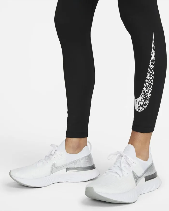 Women Nike Leggings Swoosh Run Blackwhite