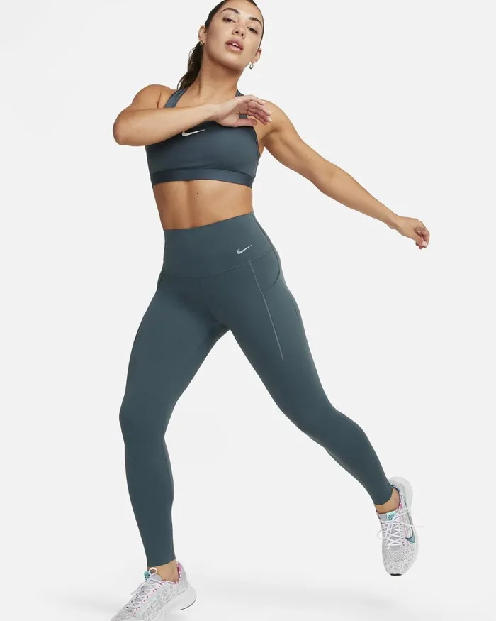 Women Nike Leggings Universa Deep Jungleblack