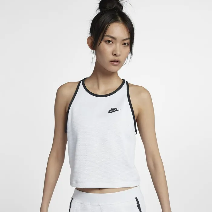 Women Nike Tops And TShirts Sportswear Tech Fleece Whiteblack