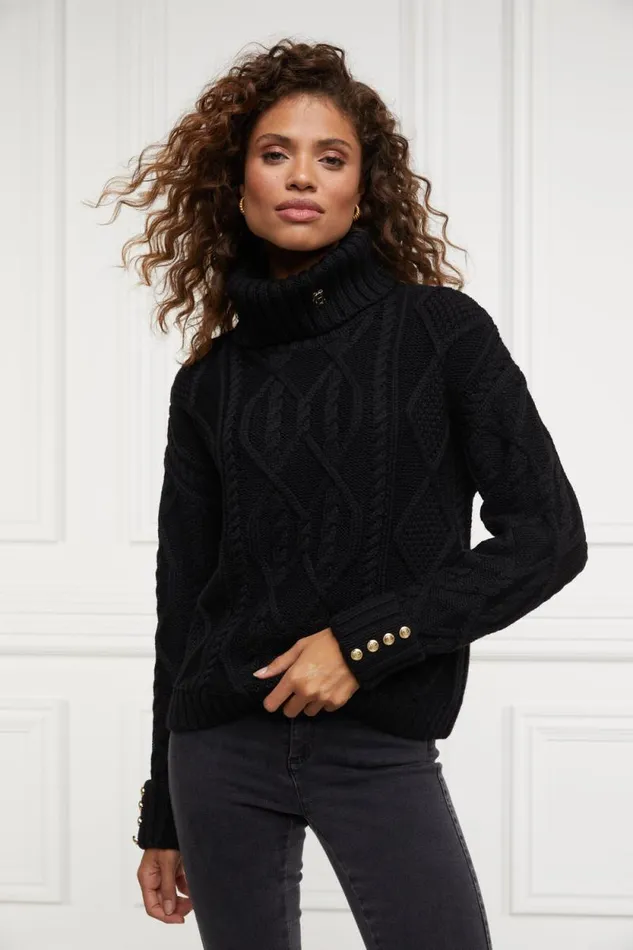 Women Noveli Cable Knit Black Holland Cooper Knitwear Women Noveli Cable Knit Black Holland Cooper Knitwear