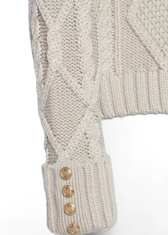 Women Noveli Cable Knit Taupe Holland Cooper Knitwear