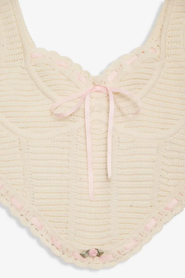 Women Olina Crochet Top Ivory For Love and Lemons Tops