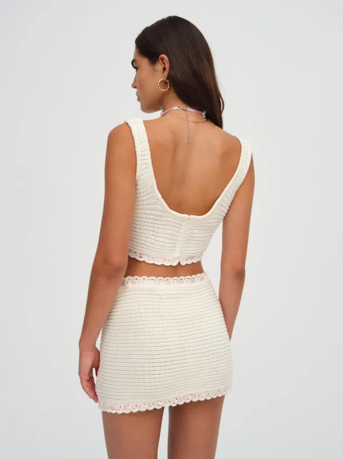 Women Olina Crochet Top Ivory For Love and Lemons Tops