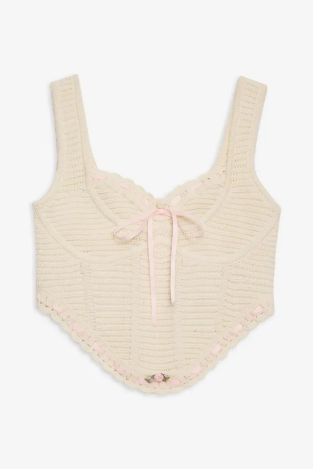 Women Olina Crochet Top Ivory For Love and Lemons Tops