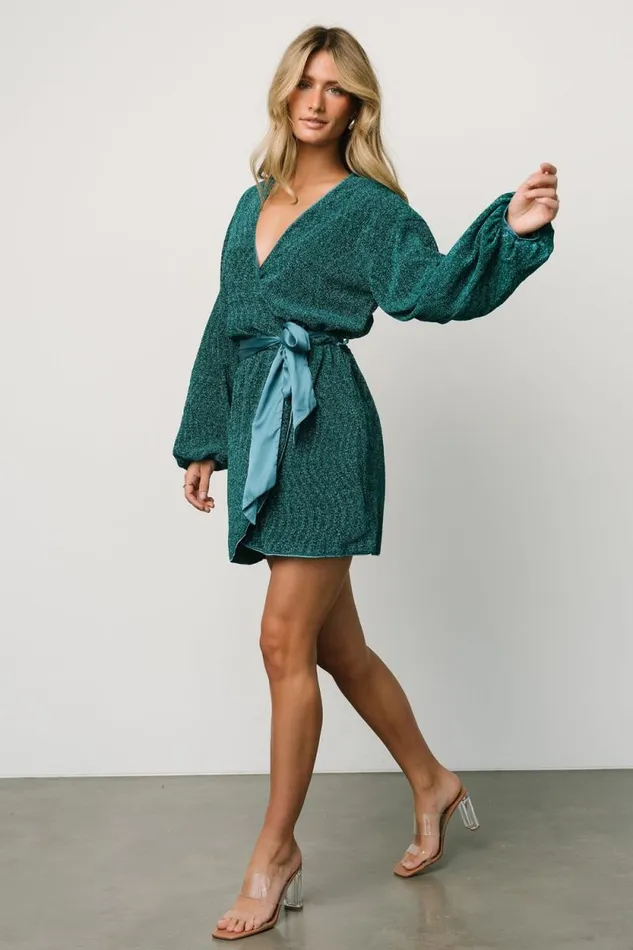 Women Packard Sparkle Mini Dress Dark Teal Baltic Born Short Dresses Women Packard Sparkle Mini Dress Dark Teal Baltic Born Short Dresses