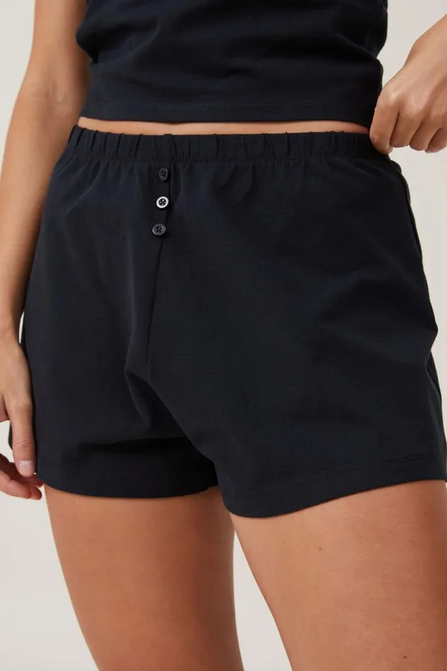 Women Pajamas Cotton On Peached Jersey Short Black