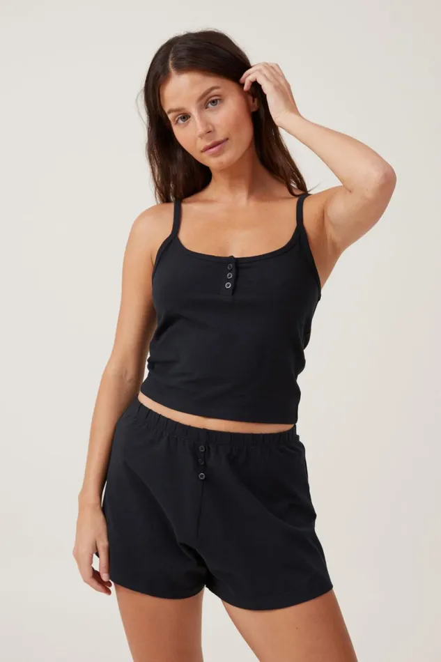 Women Pajamas Cotton On Peached Jersey Short Black