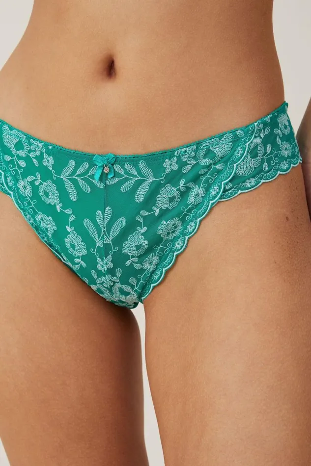 Women Panties Cotton On Aurora Lace Brasiliano Jewel Greenceleste Blue