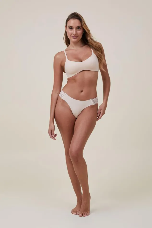 Women Panties Cotton On Party Pants Seamless Thong Brief Frappe
