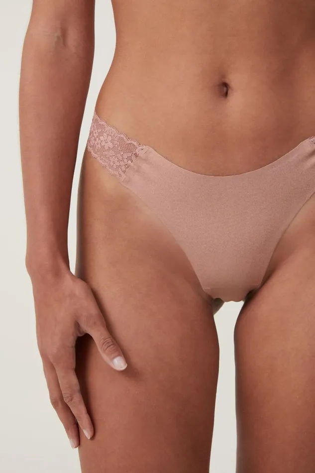 Women Panties Cotton On Party Pants Seamless Thong Brief Nougat Sparkle
