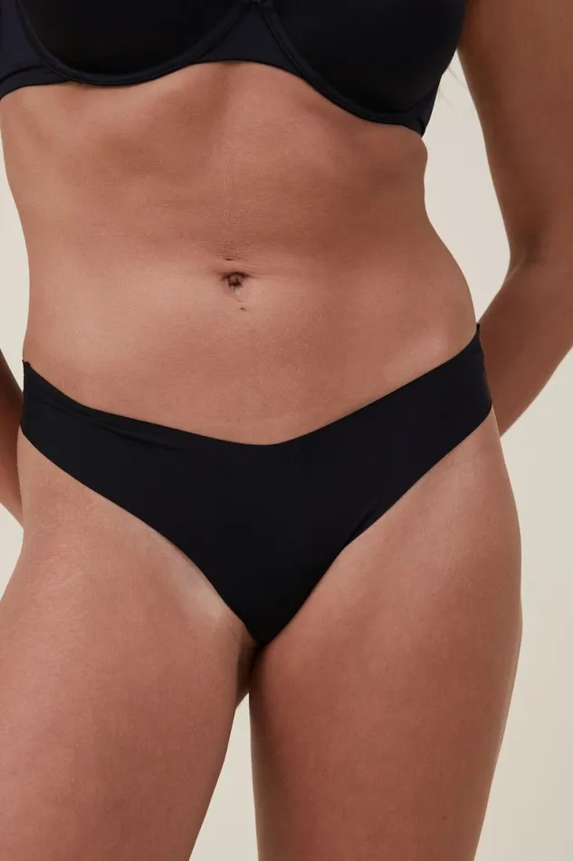 Women Panties Cotton On The Invisible Thong Brief r Black