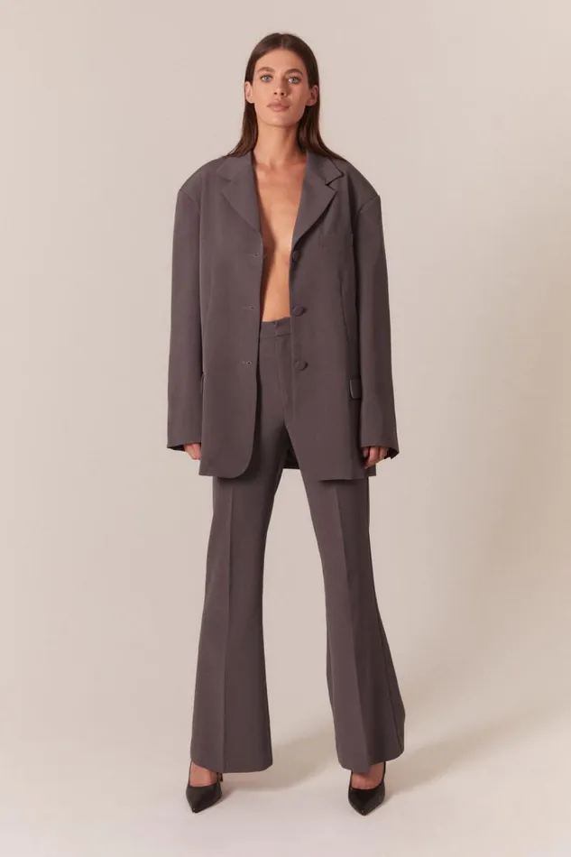 Women Pants Bardot Halifax Slim Flare Pant In Charcoal Charcoal