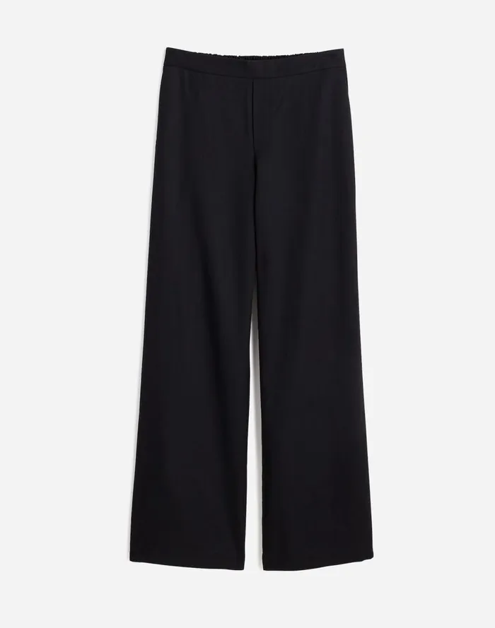 Women Pants Madewell PullOn Straight Pants In Drapey Twill True Black
