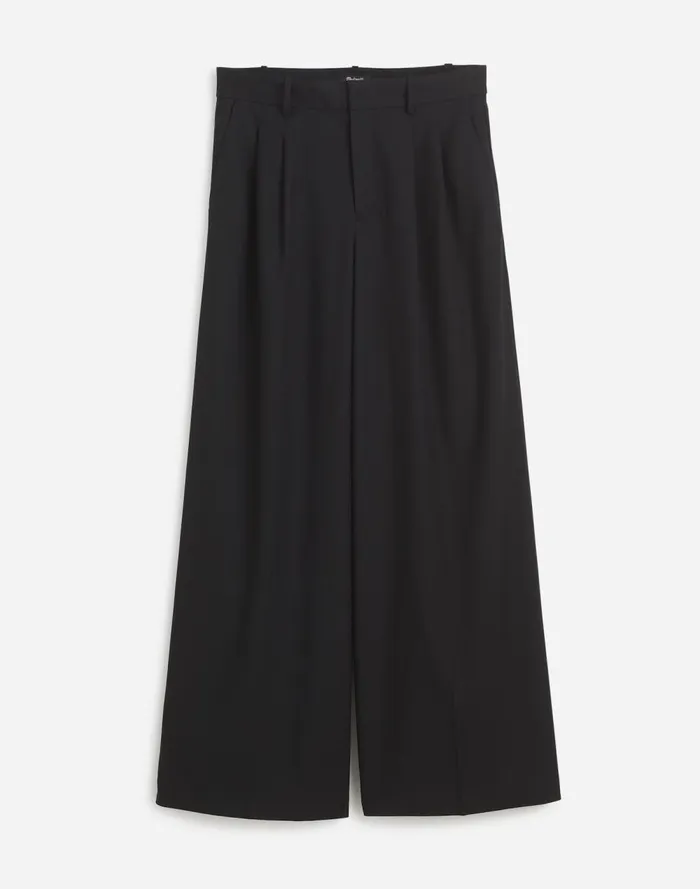 Women Pants Madewell The Harlow SuperwideLeg Trouser In Flannel Black