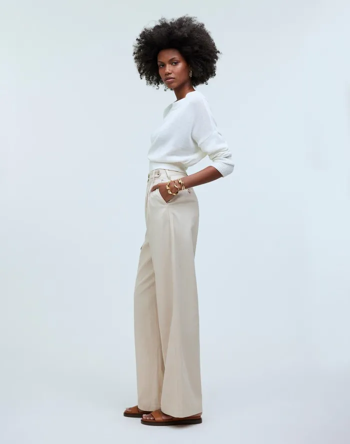 Women Pants Madewell The Harlow WideLeg Pant Harvest Moon