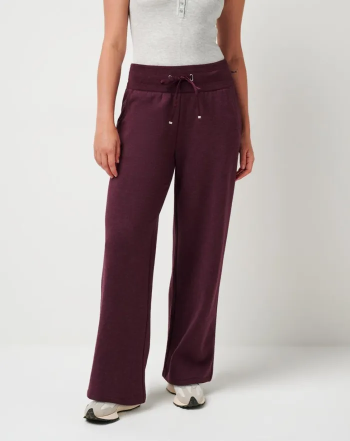 Women Pants TravisMathew SAVE THE DAY WIDE LEG PANT Heather Winetasting Women Pants TravisMathew SAVE THE DAY WIDE LEG PANT Heather Winetasting
