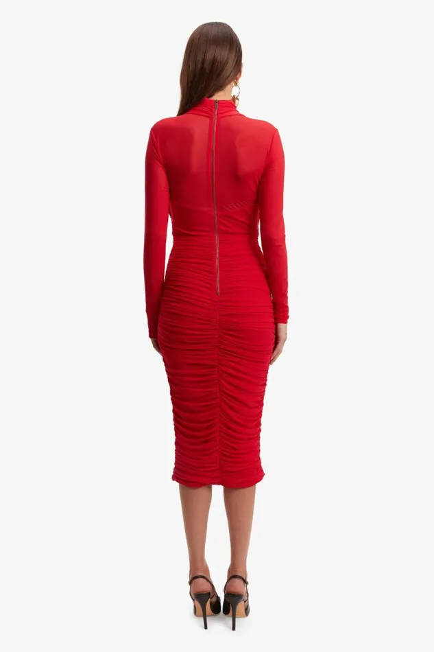 Women Party Dresses Bardot Aliyah Dress In Fire Red Fire Red Women Party Dresses Bardot Aliyah Dress In Fire Red Fire Red