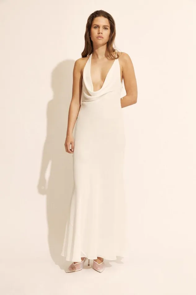 Women Party Dresses Bardot Cherie Cowl Neck Maxi Dress In Orchid White Orchid White