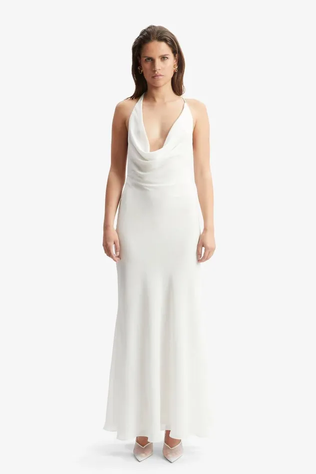 Women Party Dresses Bardot Cherie Cowl Neck Maxi Dress In Orchid White Orchid White