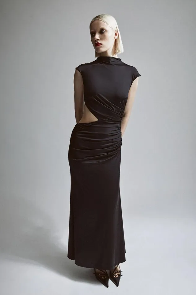 Women Party Dresses Bardot Emery Cut Out Maxi Dress In Black Black