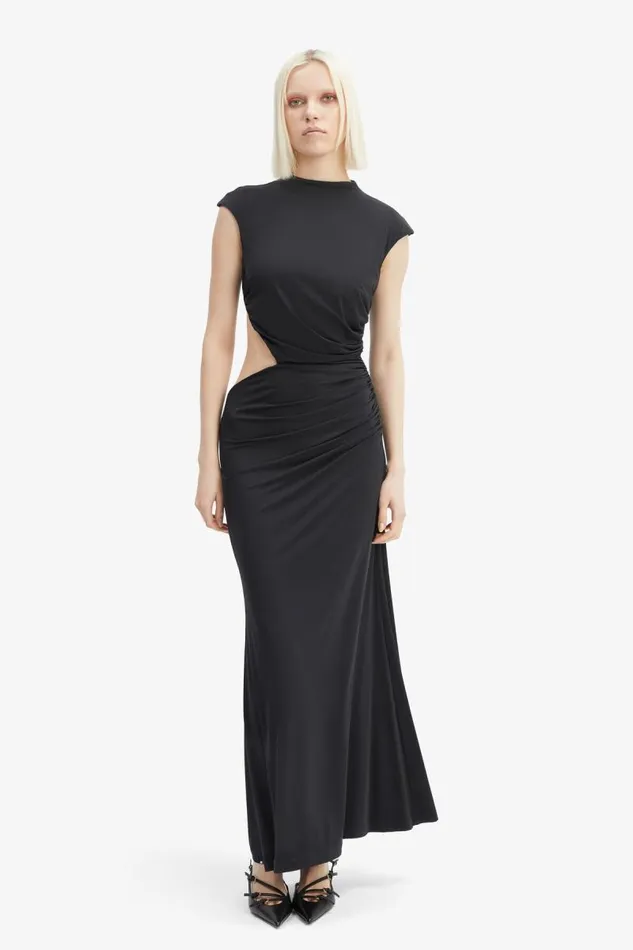 Women Party Dresses Bardot Emery Cut Out Maxi Dress In Black Black Women Party Dresses Bardot Emery Cut Out Maxi Dress In Black Black