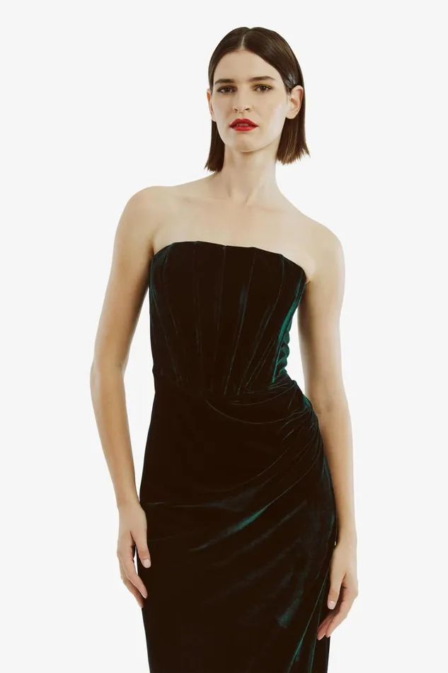 Women Party Dresses Bardot Everlasting Velour Midi Dress In Emerald Gr Emerald Gr Women Party Dresses Bardot Everlasting Velour Midi Dress In Emerald Gr Emerald Gr