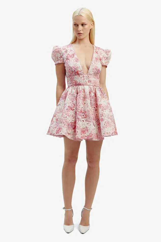 Women Party Dresses Bardot Tamarin Broderie Mini Dress In Pink Floral Pink Floral Women Party Dresses Bardot Tamarin Broderie Mini Dress In Pink Floral Pink Floral