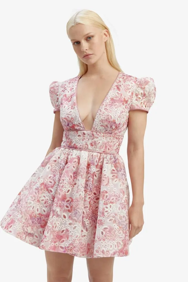 Women Party Dresses Bardot Tamarin Broderie Mini Dress In Pink Floral Pink Floral Women Party Dresses Bardot Tamarin Broderie Mini Dress In Pink Floral Pink Floral