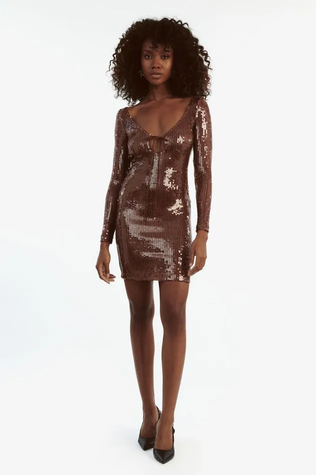 Women Party Dresses Bardot Verona Sequin Mini Dress In Chocolate Chocolate Women Party Dresses Bardot Verona Sequin Mini Dress In Chocolate Chocolate