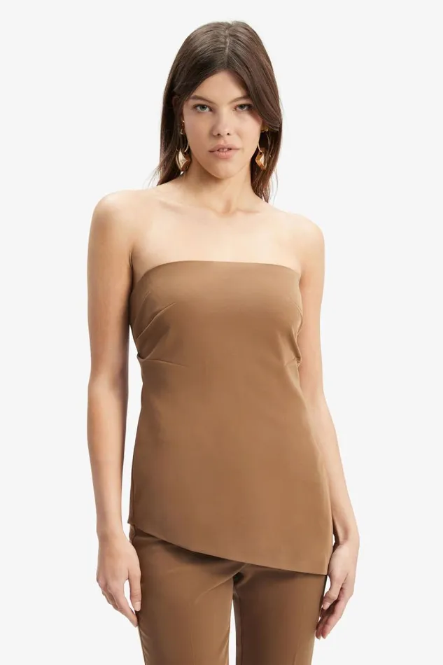 Women Party Tops Bardot Cosmos Strapless Top In Chocolate Chocolate Women Party Tops Bardot Cosmos Strapless Top In Chocolate Chocolate
