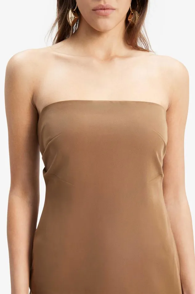 Women Party Tops Bardot Cosmos Strapless Top In Chocolate Chocolate Women Party Tops Bardot Cosmos Strapless Top In Chocolate Chocolate