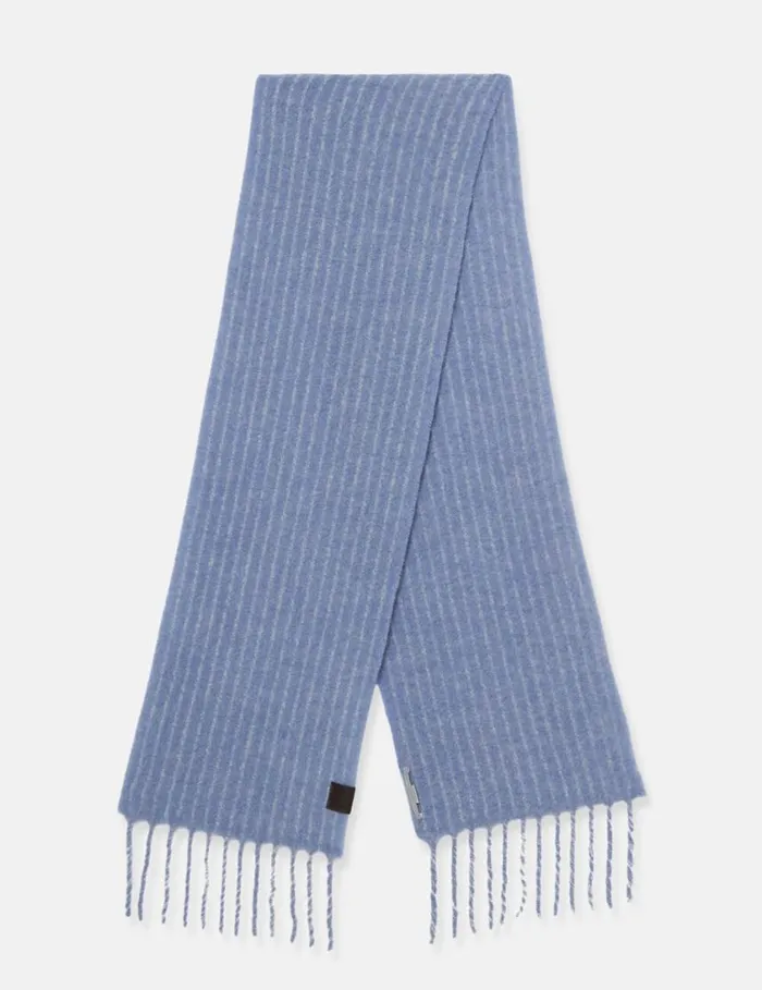 Women Pinstripe Logo Scarf Iris Stella McCartney Knitwear