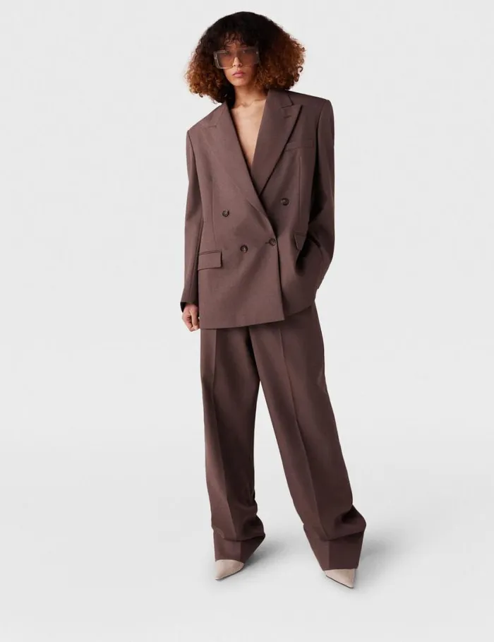 Women Pleated LowRise Pants Taupe Brown Stella McCartney Pants And Shorts Women Pleated LowRise Pants Taupe Brown Stella McCartney Pants And Shorts