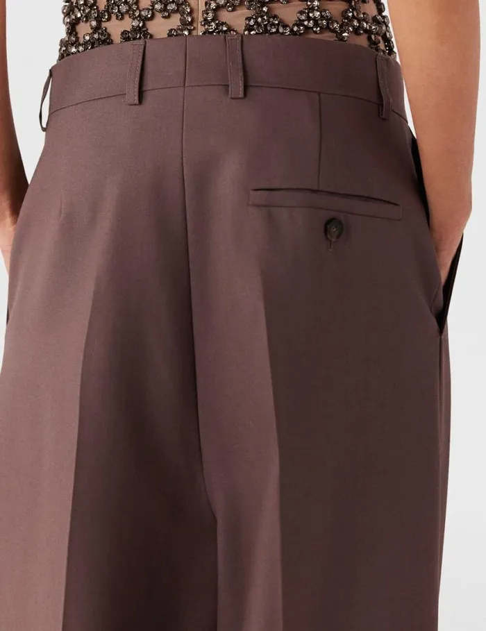 Women Pleated LowRise Pants Taupe Brown Stella McCartney Pants And Shorts Women Pleated LowRise Pants Taupe Brown Stella McCartney Pants And Shorts
