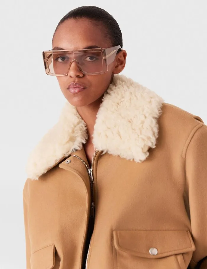 Women Plush Teddy Bomber Jacket Camel Stella McCartney Coats And Jackets Women Plush Teddy Bomber Jacket Camel Stella McCartney Coats And Jackets
