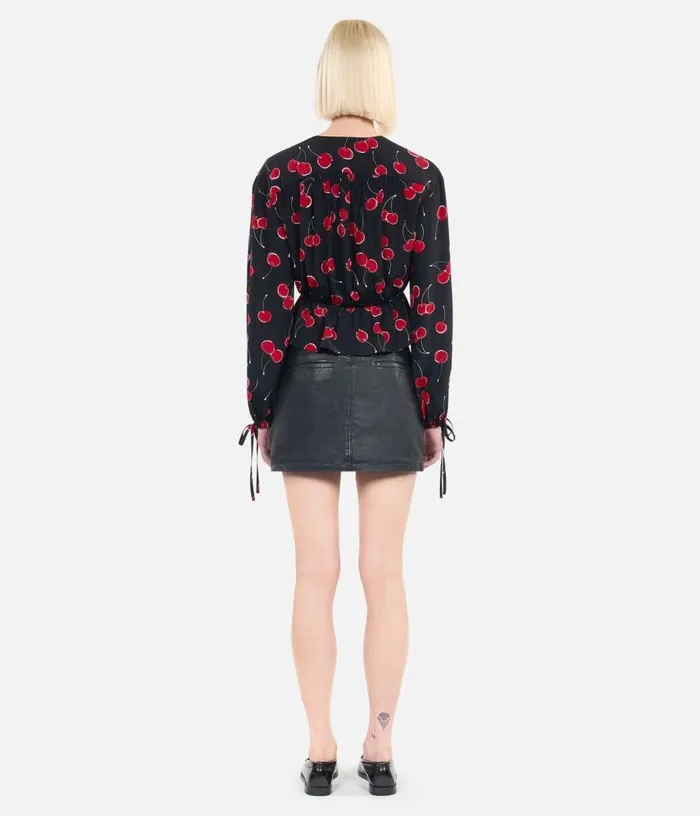 Women Printed Cropped Top With Ruffles THE KOOPLES Blouses and Shirts