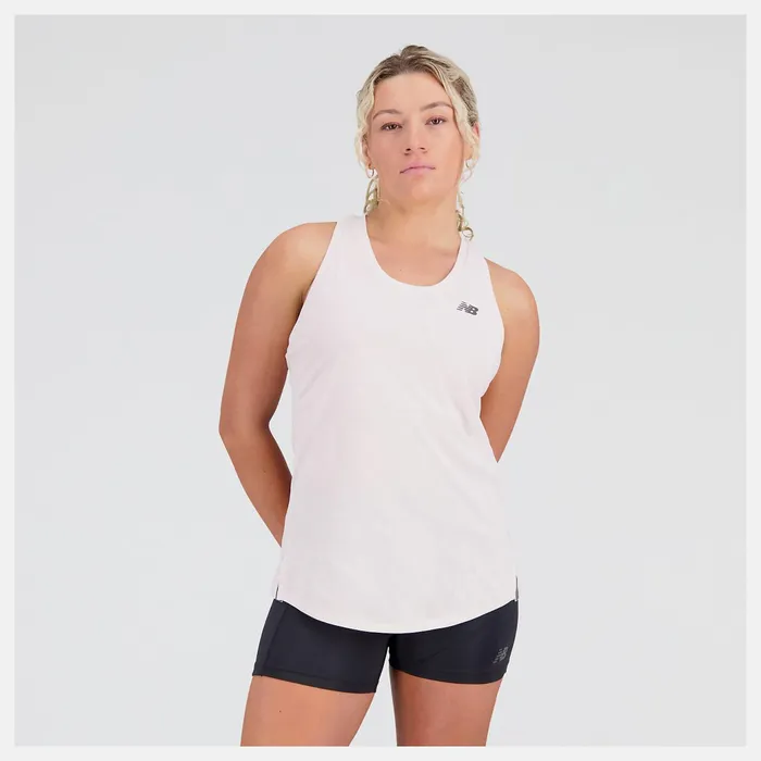 Women Q Speed Jacquard Tank Stone Pink New Balance Shirts