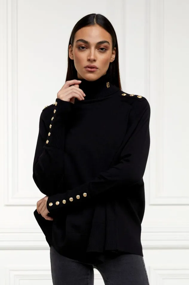 Women Queensbury Cape Knit Black Holland Cooper Knitwear