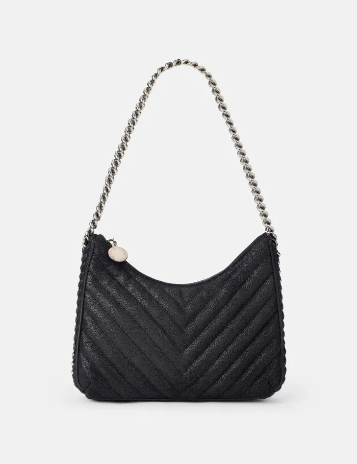 Women Quilted Zipped Falabella Mini Bag Black Stella McCartney Shoulder Bags