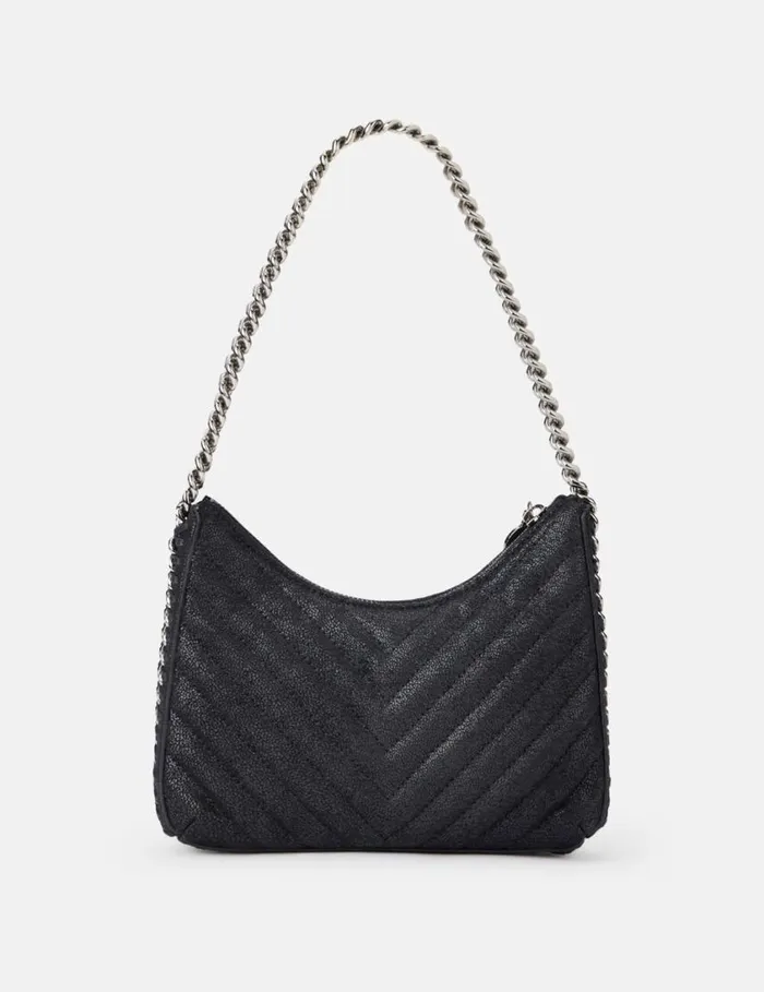 Women Quilted Zipped Falabella Mini Bag Black Stella McCartney Shoulder Bags
