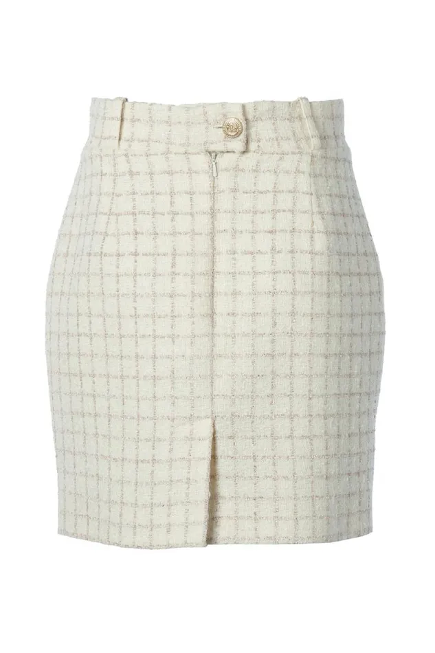 Women Regency Skirt Ivory Sparkle Tweed Holland Cooper Tailoring Women Regency Skirt Ivory Sparkle Tweed Holland Cooper Tailoring