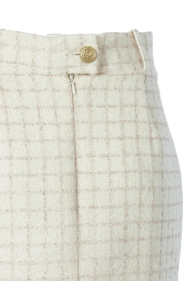 Women Regency Skirt Ivory Sparkle Tweed Holland Cooper Tailoring Women Regency Skirt Ivory Sparkle Tweed Holland Cooper Tailoring